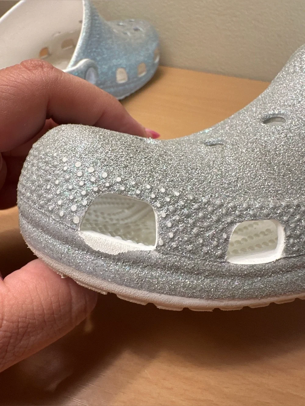 Crocs Iridescent Glitter Junior Girls Clog Size J 4